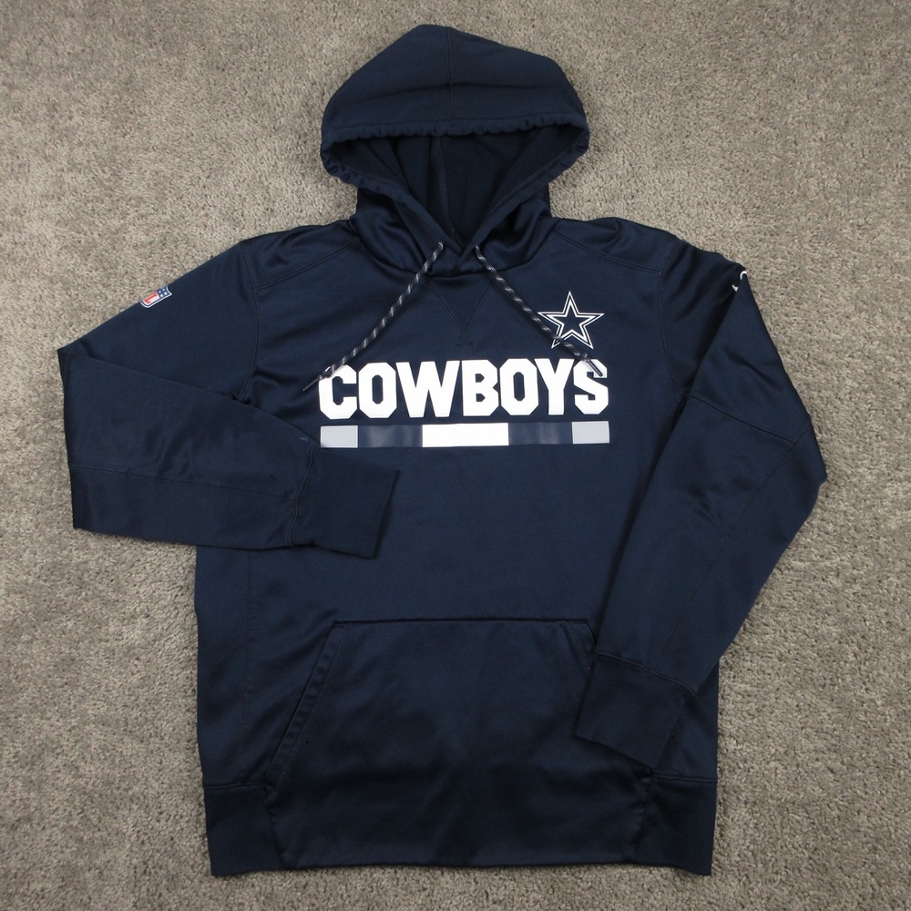 Dallas Cowboys Sweater Mens Medium Blue Hoodie Sweatshirt Nike NFL On Field